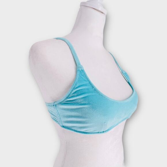 Triangl Velvet Velour Turquoise Blue Maci Bikini Top XS - Picture 3 of 11